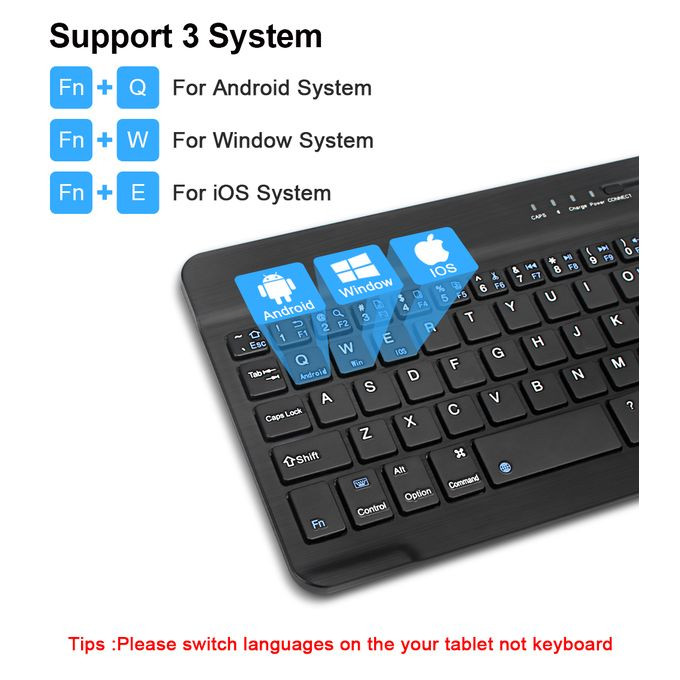 Bluetooth Keyboard Portable Mini Wireless Keyboard Rechargeable For IPad Tablet
