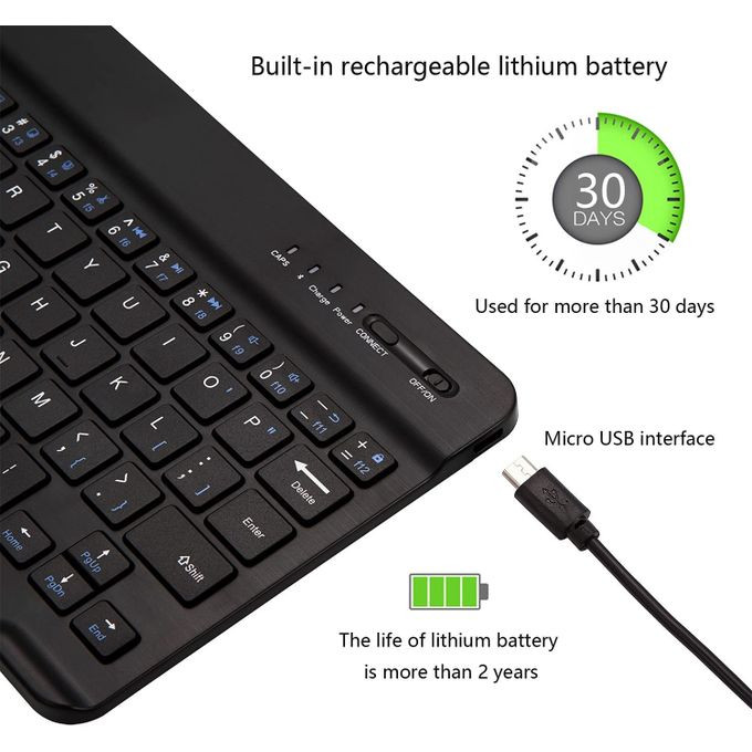 Bluetooth Keyboard Portable Mini Wireless Keyboard Rechargeable For IPad Tablet