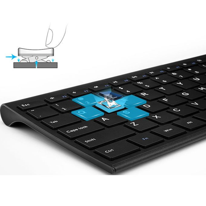 Qwen Mini Wireless Mouse & Keyboard Combo -Black