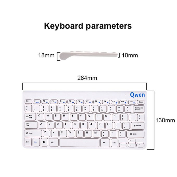 Qwen 2.4G Wireless USB Keyboard Mouse Combo-White