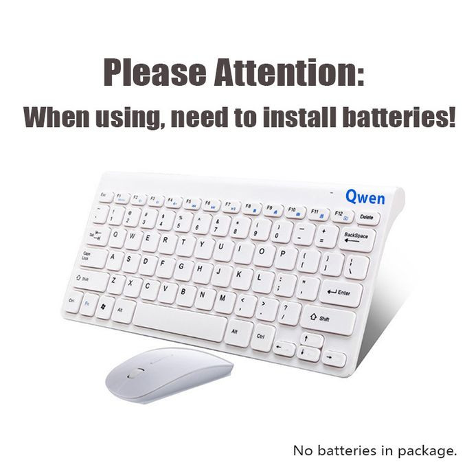 Qwen 2.4G Wireless USB Keyboard Mouse Combo-White