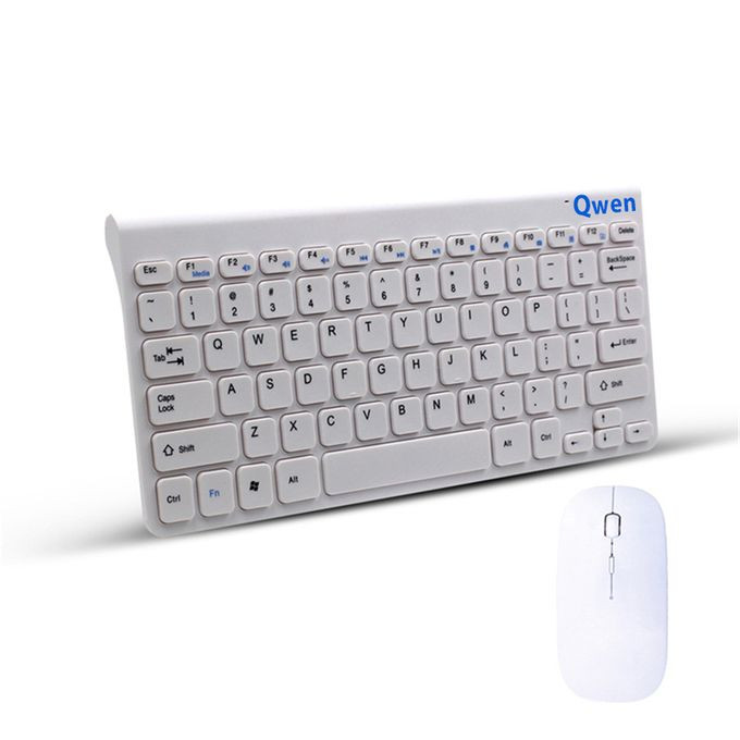 Qwen 2.4G Wireless USB Keyboard Mouse Combo-White