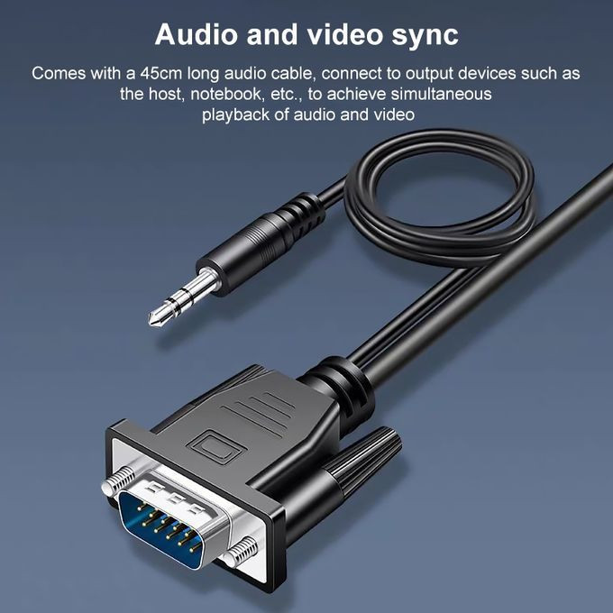 VGA To HDMI Converter Adapter Cable With Audio