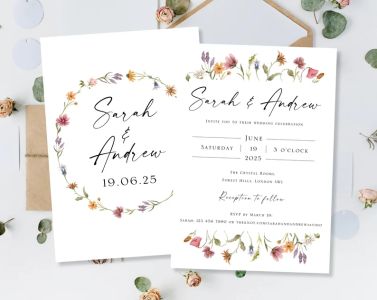Wildflowers Meadow wedding invitation | 100 Pices