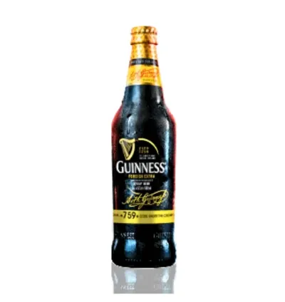 Guinness: 330ml. Ifite uburyohe bwa malt ikomeye, iryoshye kandi irimo ibinure bike.