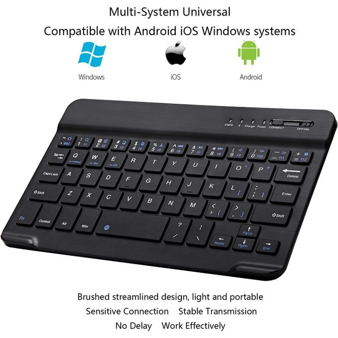 Bluetooth Keyboard Portable Mini Wireless Keyboard Rechargeable For IPad Tablet 6