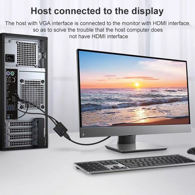 VGA To HDMI Converter Adapter Cable With Audio 6