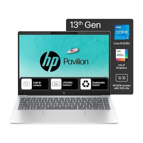 HP Pavilion Plus 14 Laptop, i5 13th Gen, 16GB, 512GB, Iris Xe 1